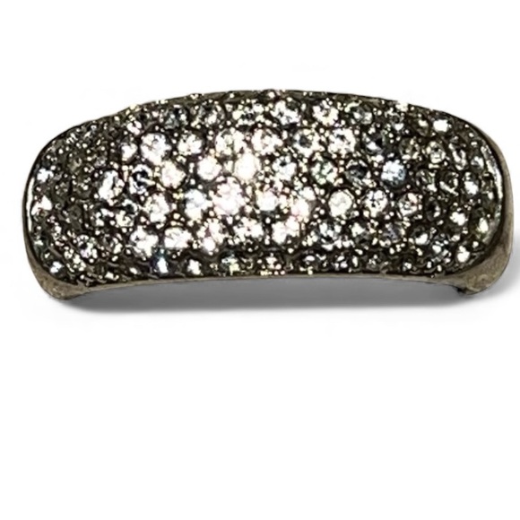 Silver CZ Pavè Heavy Band Ring Signed NVC Sz 8 - Picture 3 of 9